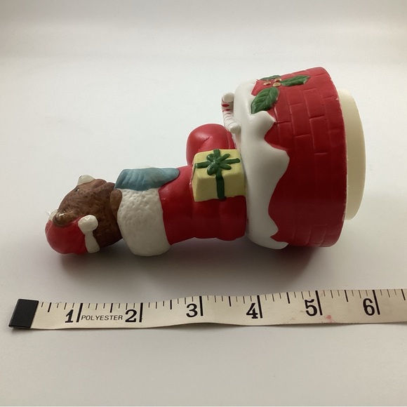 Brinn's Vintage Christmas Bear Stocking Revolving Musical Figurine With Box - Picture 9 of 10
